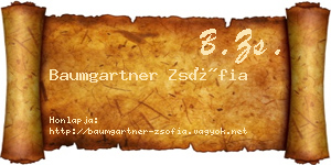 Baumgartner Zsófia névjegykártya